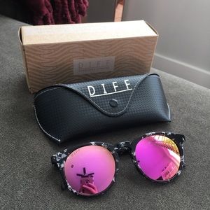 DIFF Eyewear CHARLIE- PINK MIRROR POLARIZED LENS